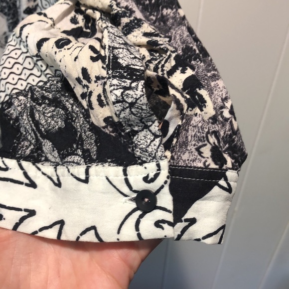 Maeve by Anthropologie v neck soft rayon black multi print bohemian blouse M - Picture 4 of 9